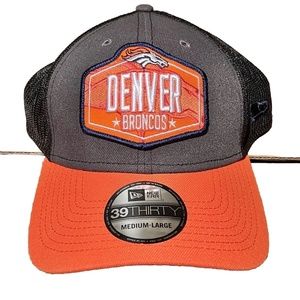 DENVER BRONCOS (NEW ERA 3930) FLEX FIT "DRAFT" HAT (MED/LRG) NWT TEAM COLORS
